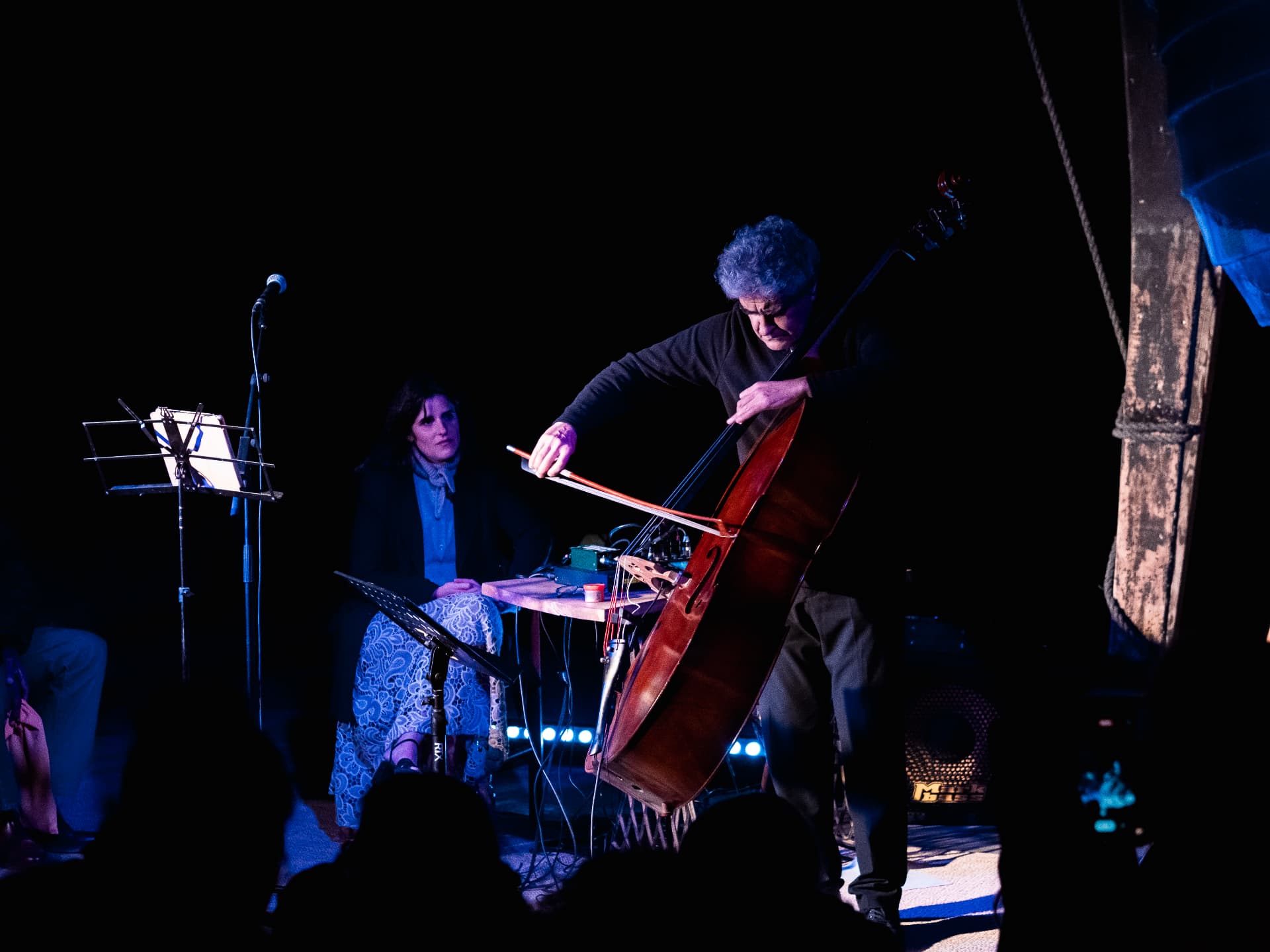 Renaud Garcia-Fons au violoncelle au Port du Vilh, Landéda